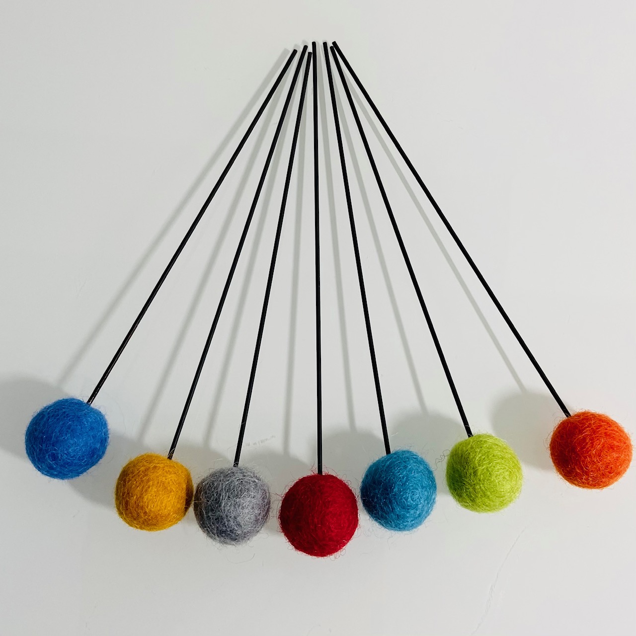 7er Set Filzkugel-Blumen klein - SET 1 -Fächer