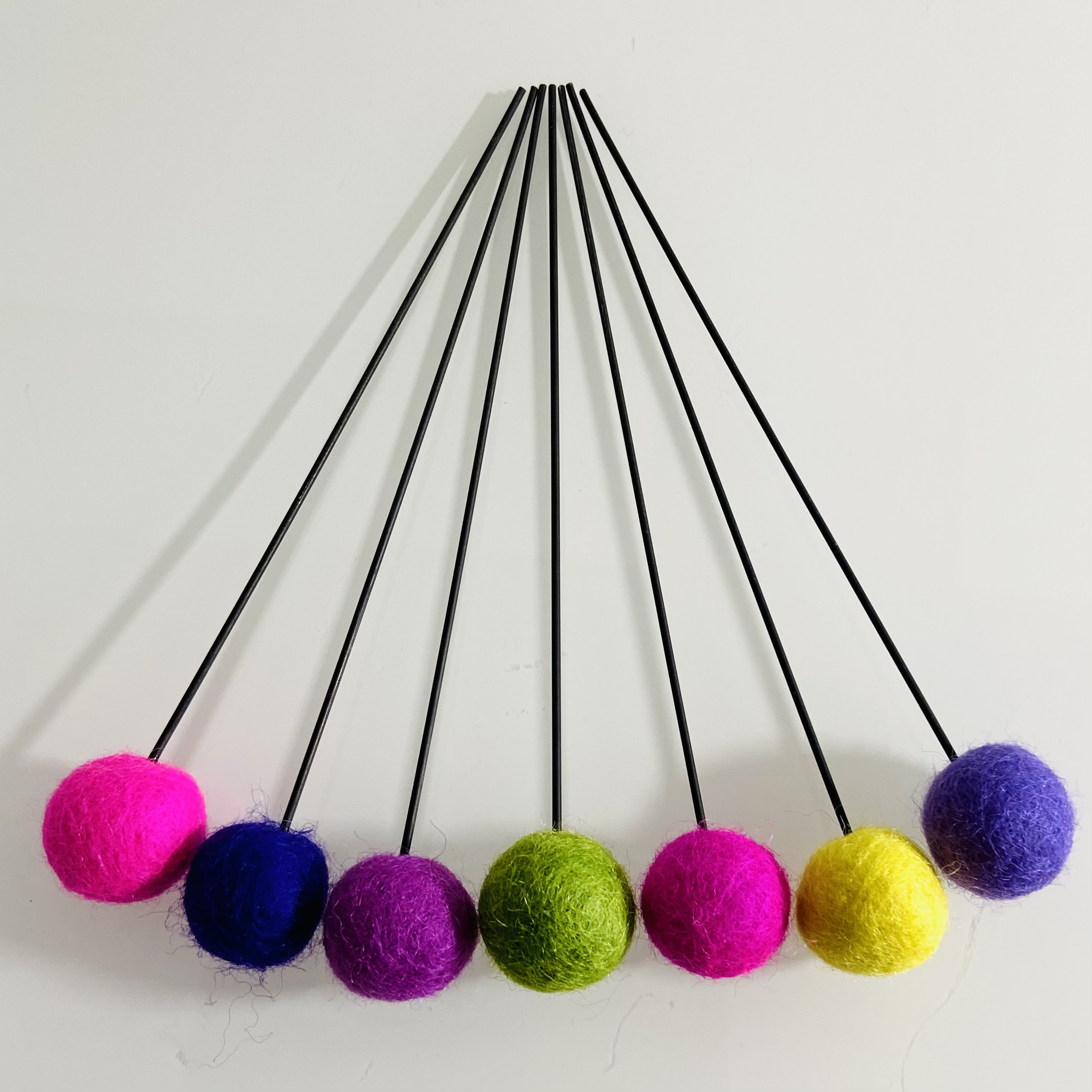 7er Set Filzkugel-Blumen klein - SET 3 - lila - Fächer