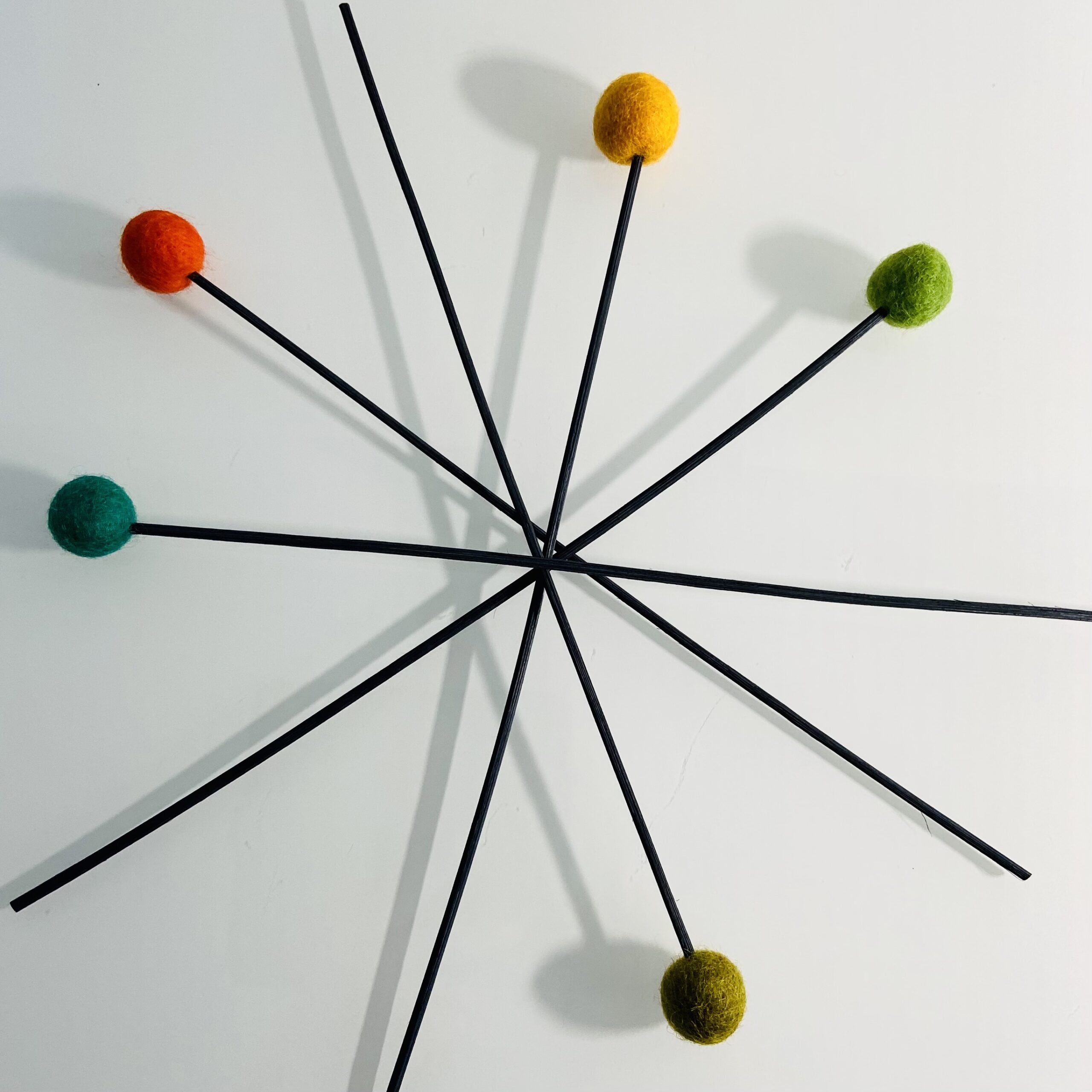 5er Set Filzkugel Aromastäbchen - grün/orange - Stern