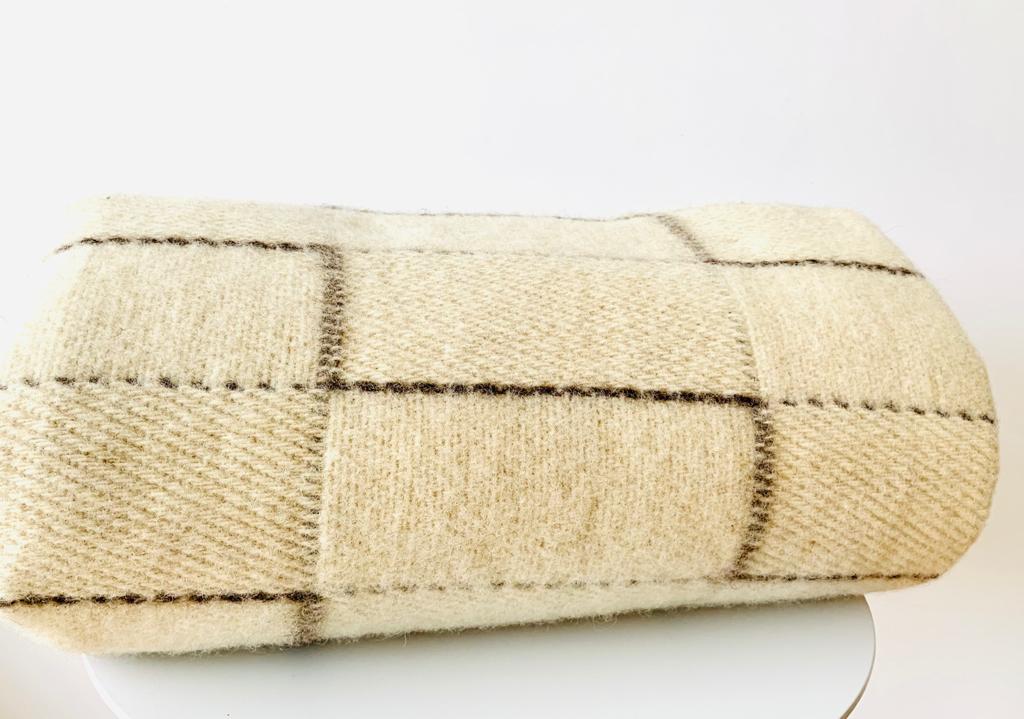 Tagesdecke, 100% Schafschurwolle, Beige, 180cmx150cm – Bild 6