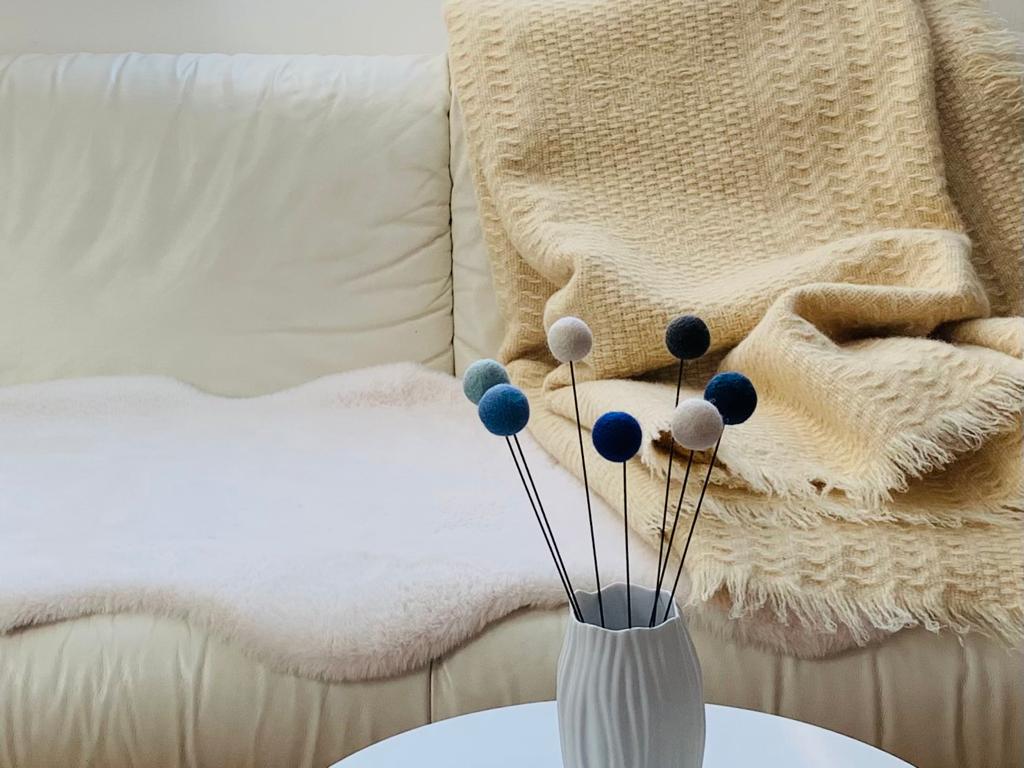 XXL Tagesdecke, 100% Schafschurwolle, Beige, ohne Muster, 215cmx200cm – Bild 3