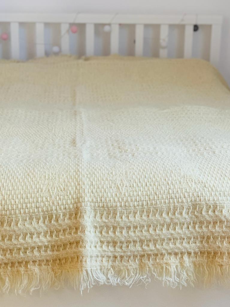 XXL Tagesdecke, 100% Schafschurwolle, Beige, ohne Muster, 215cmx200cm – Bild 4