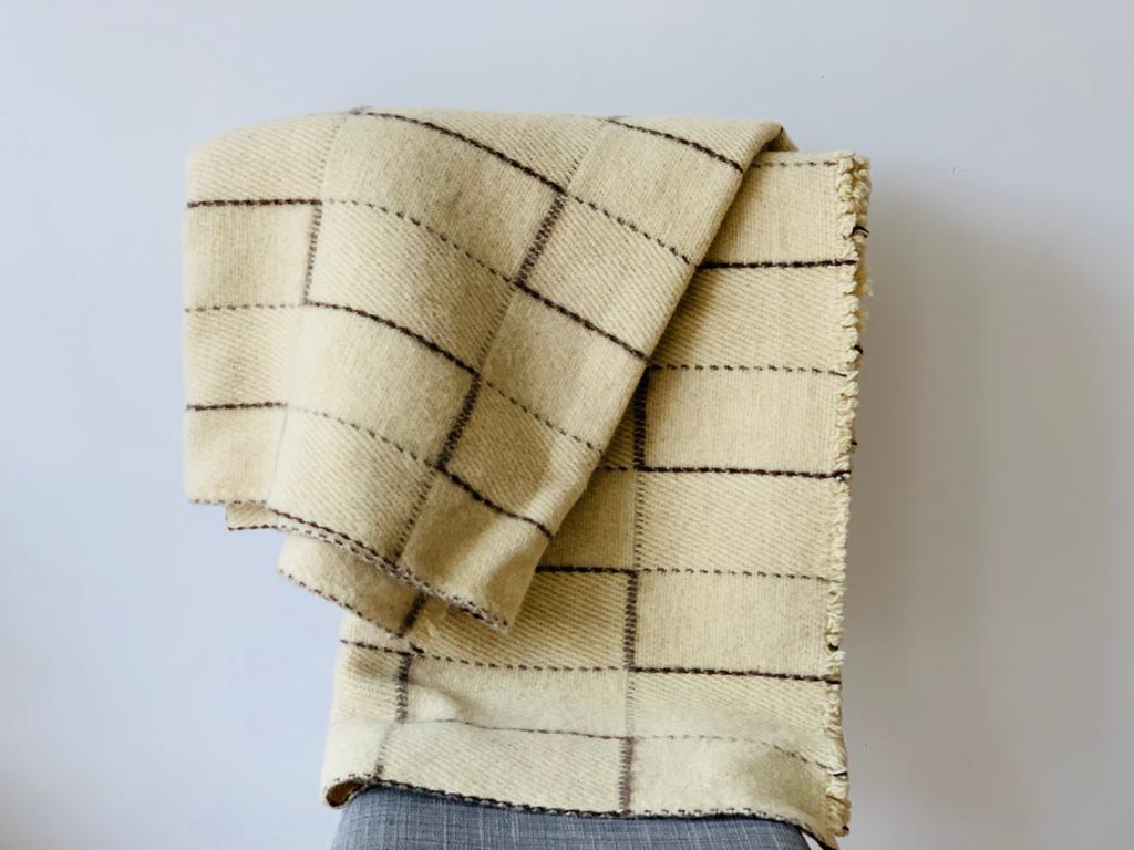 Tagesdecke, 100% Schafschurwolle, Beige, 180cmx150cm – Bild 9