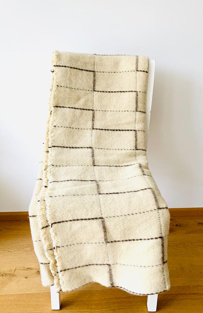 Tagesdecke, 100% Schafschurwolle, Beige, 180cmx150cm – Bild 5