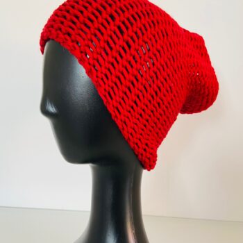Merino Schal in Rot, handgestrickt – 100% Merinowolle