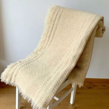 XXL Tagesdecke, 100% Schafschurwolle, Beige, ohne Muster, 215cmx200cm