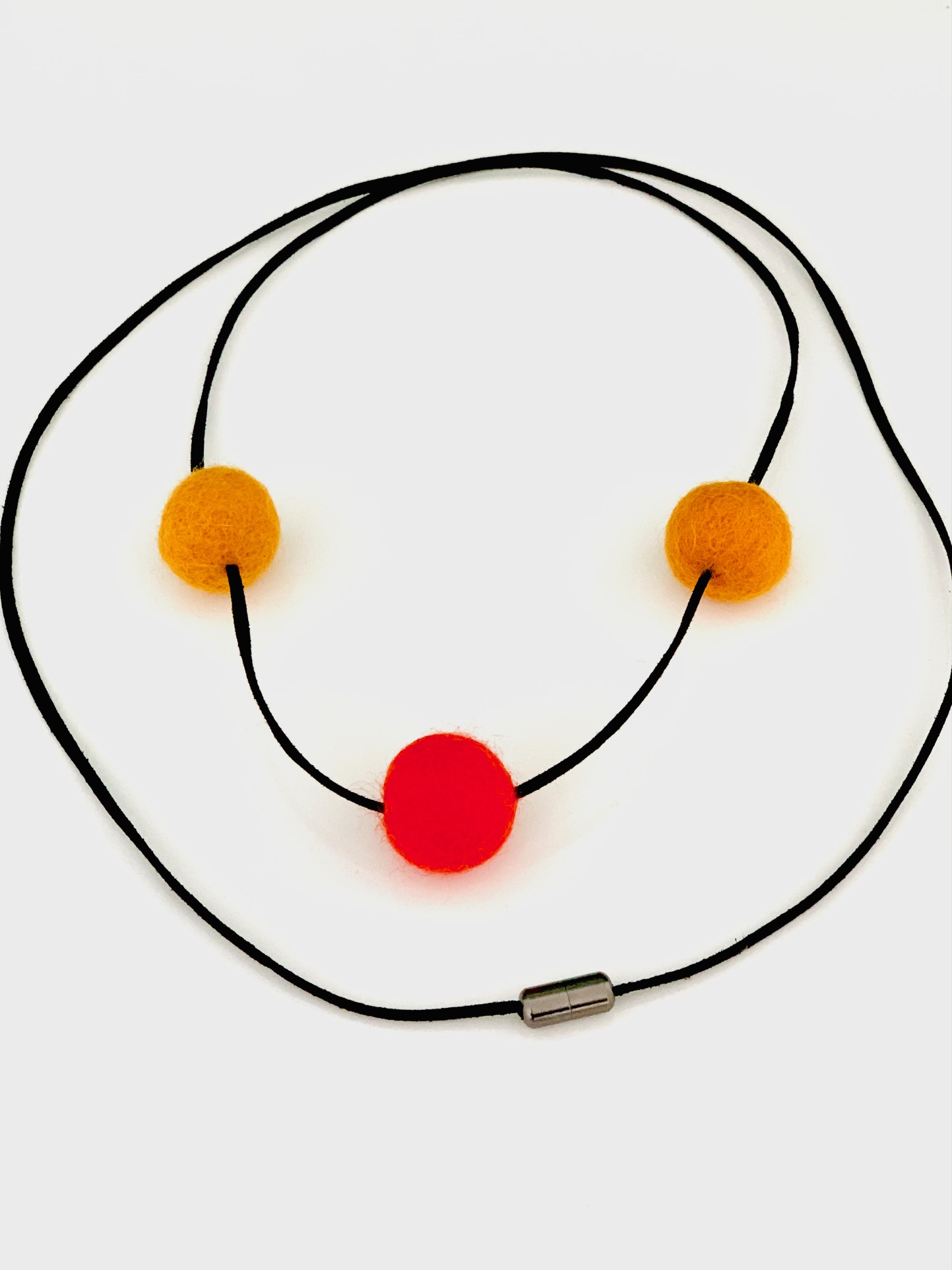 Halskette lang – orange-dunkelorange – Halsschmuck – 120 cm