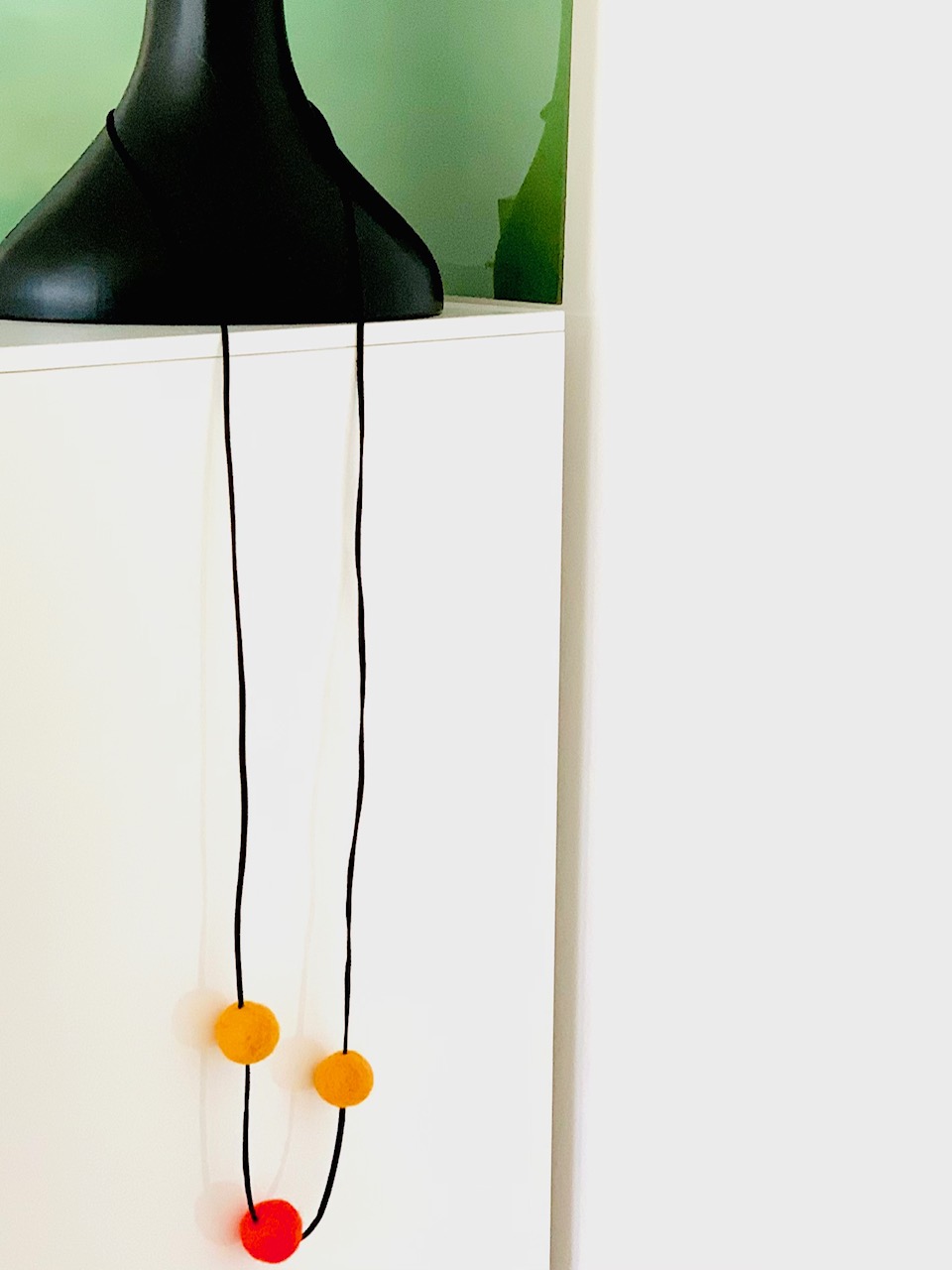 Halskette lang – orange-dunkelorange – Halsschmuck – 120 cm