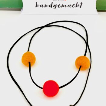 Halskette lang – orange-dunkelorange – Halsschmuck – 120 cm