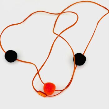 Halskette lang – orange-dunkelblau – Halsschmuck – 120 cm