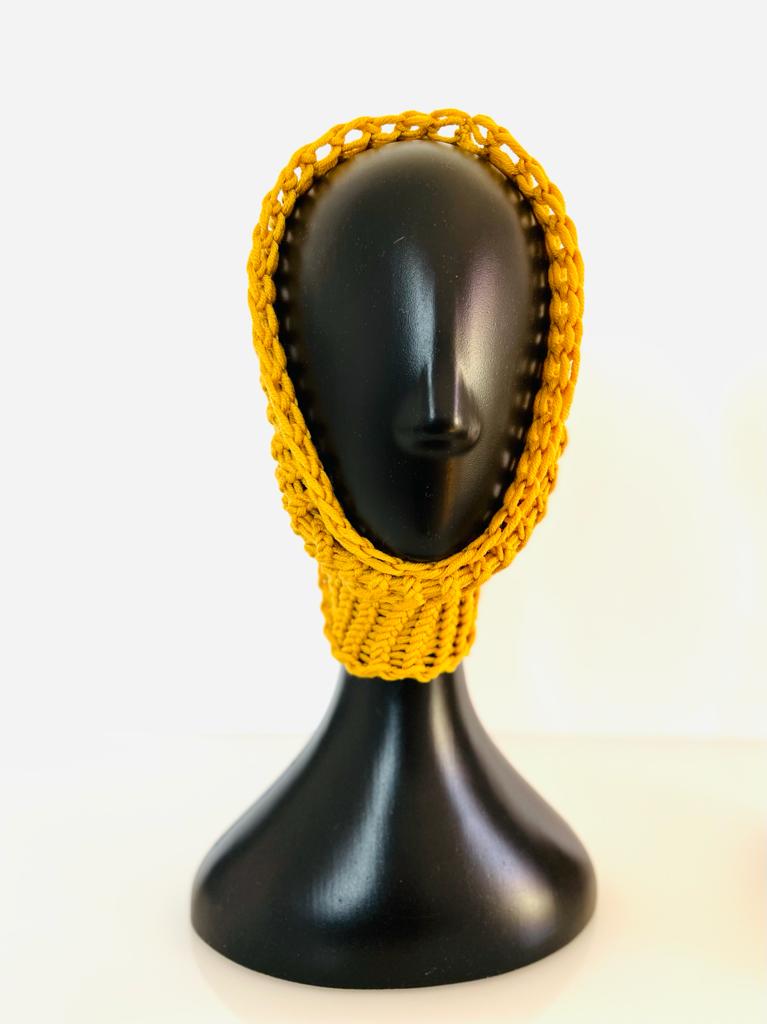 Merino Schal in Gelb, handgestrickt - 100% Merinowolle – Bild 2