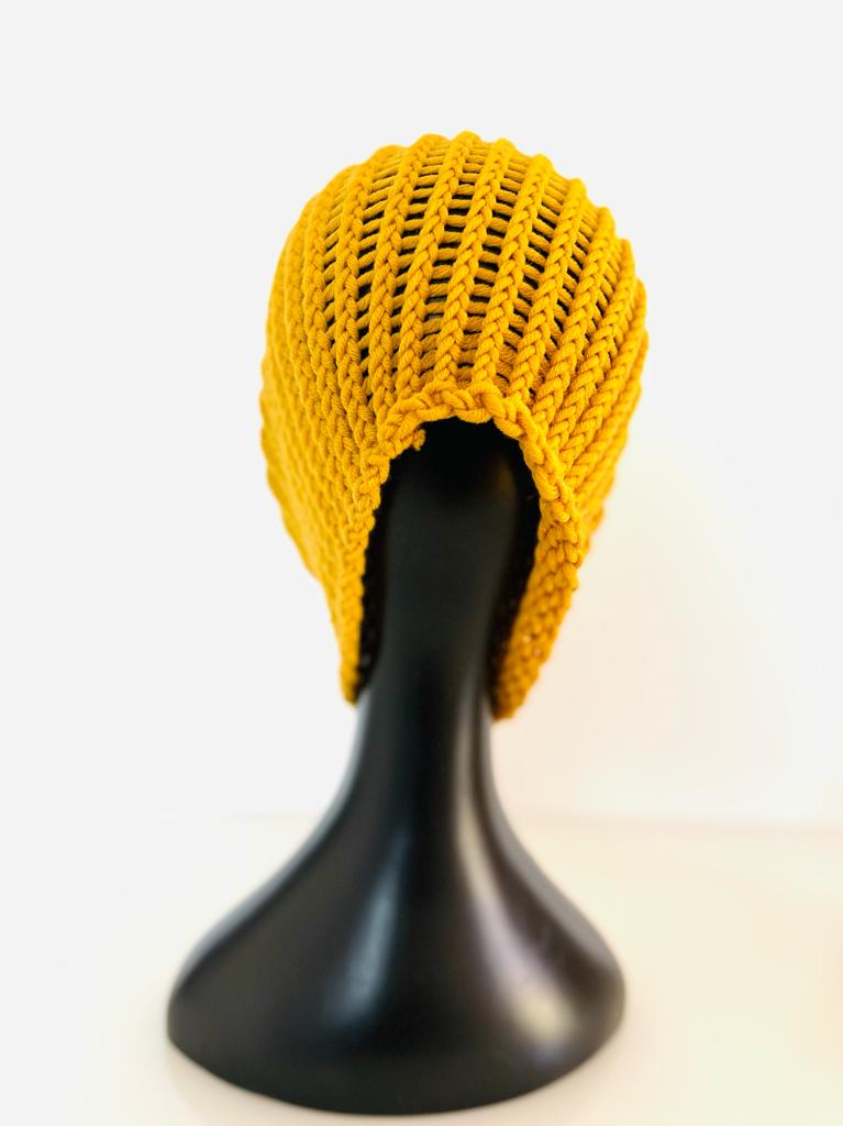 Merino Schal in Gelb, handgestrickt - 100% Merinowolle – Bild 3