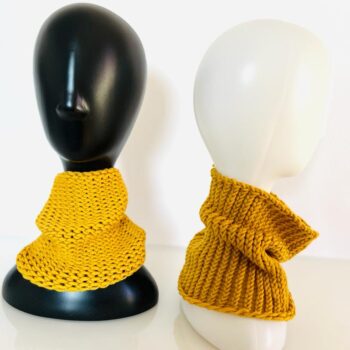 Merino Schal in Gelb, handgestrickt – 100% Merinowolle