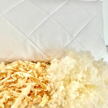 Kopfkissen 30×50 cm, 100% Baumwolle, Füllung: Schurwolle & Zirbenspäne