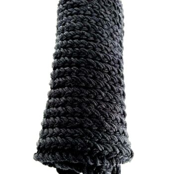 Merino Schal in Schwarz, handgestrickt – 100% Wolle