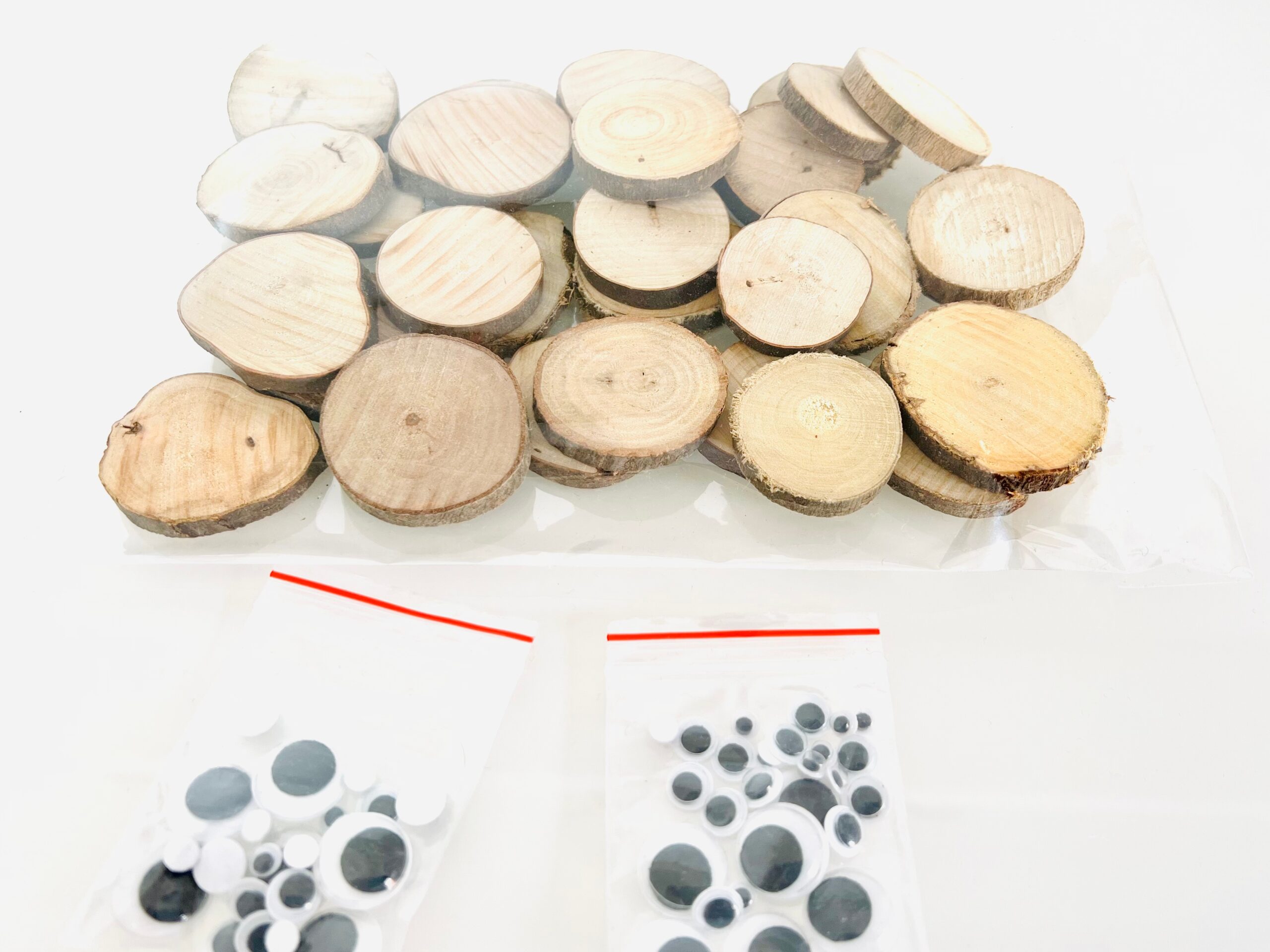 Bastelset "Holzscheiben und Wackelaugen" (Inhalt: 30 Stück) – Bild 3