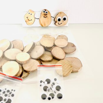 Bastelset "Holzscheiben und Wackelaugen" (Inhalt: 30 Stück)