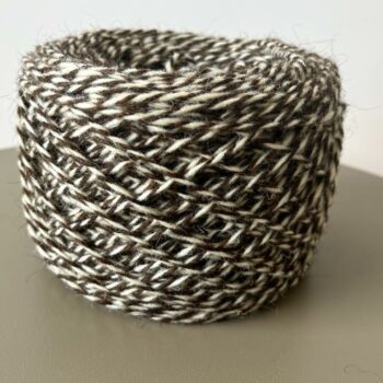 Schurwolle 2ply, braun-beige, gewaschen, 195g