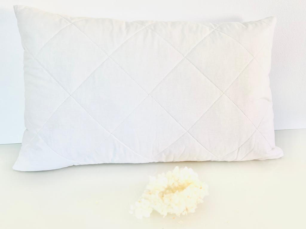 Kopfkissen 40x60 cm, 100% Baumwolle, Füllung: Schurwolle & Zirbenspäne – Bild 10