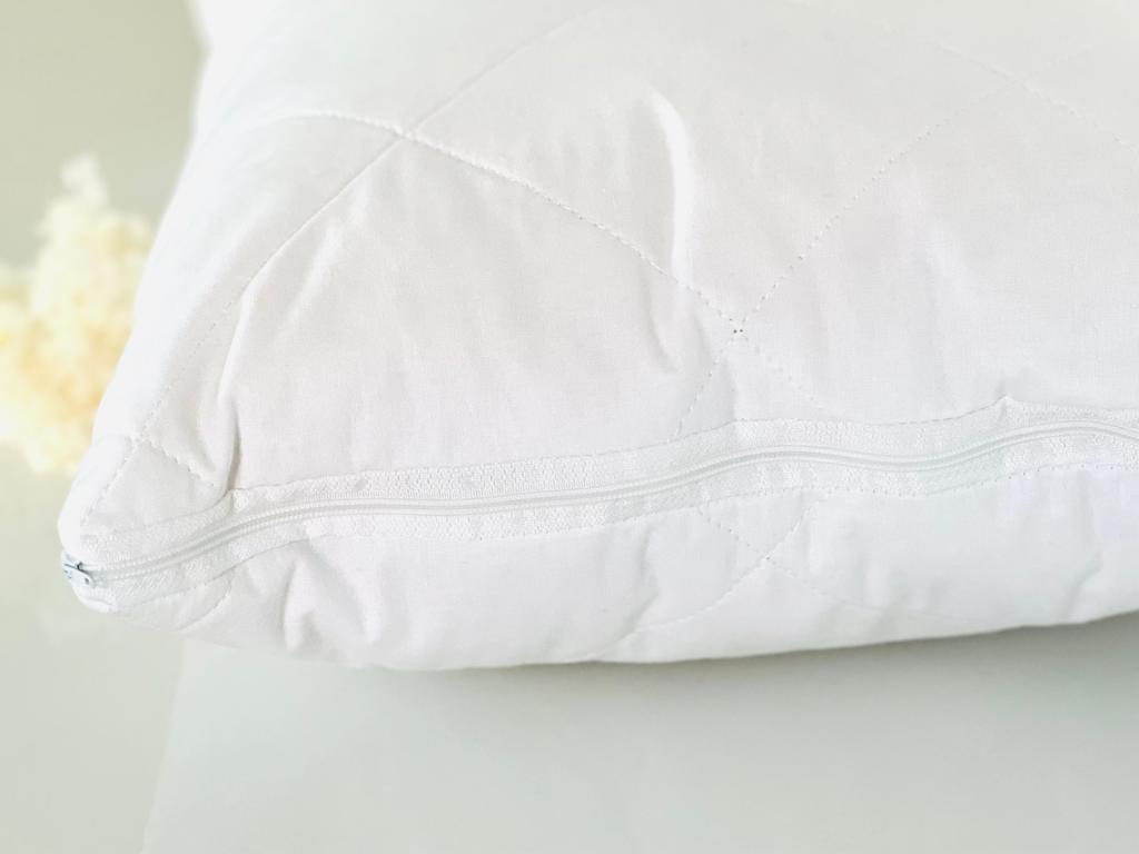 Kopfkissen 40x60 cm, 100% Baumwolle, Füllung: Schurwolle & Zirbenspäne – Bild 8