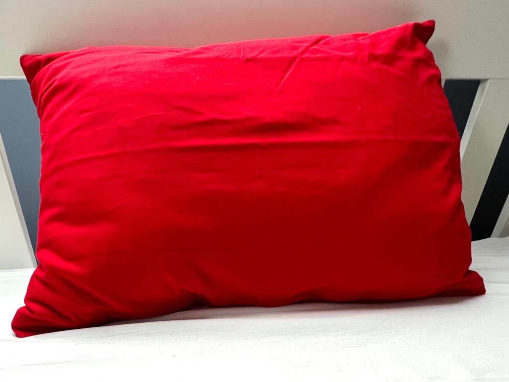 Kopfkissen 40x60 cm Rot, Bezug 100% Baumwolle